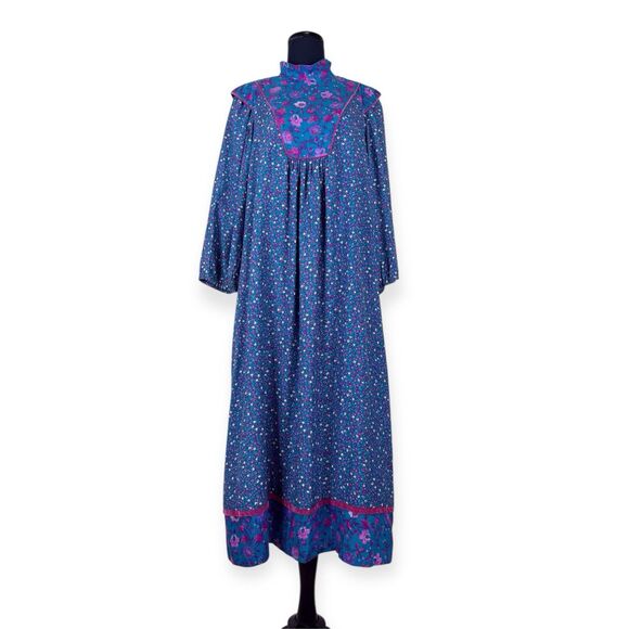 Vintage Jane Schaffhausen Belle Caftan Dress 10 W/Side Pockets Floral Boho Maxi - Picture 3 of 8